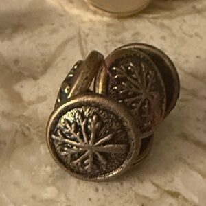 Unique Vintage Gold Button Earrings
